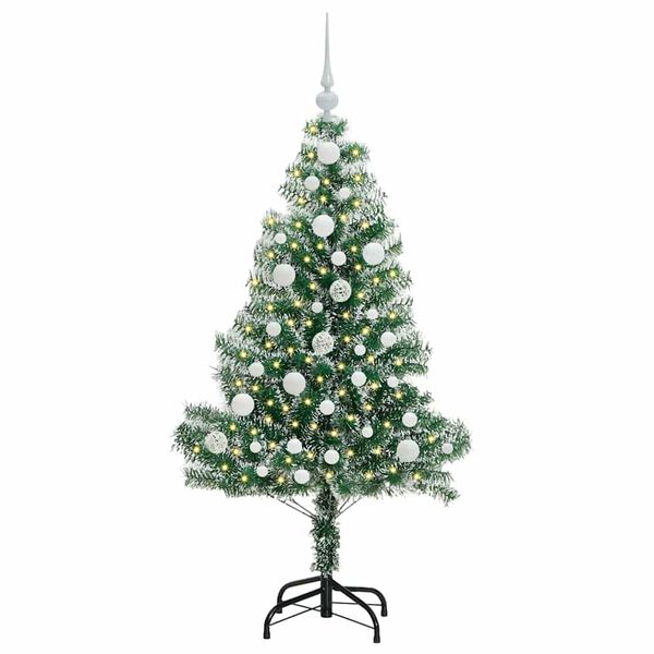 vidaXL Arbre de Noël artificiel floconné de neige avec lumière LED