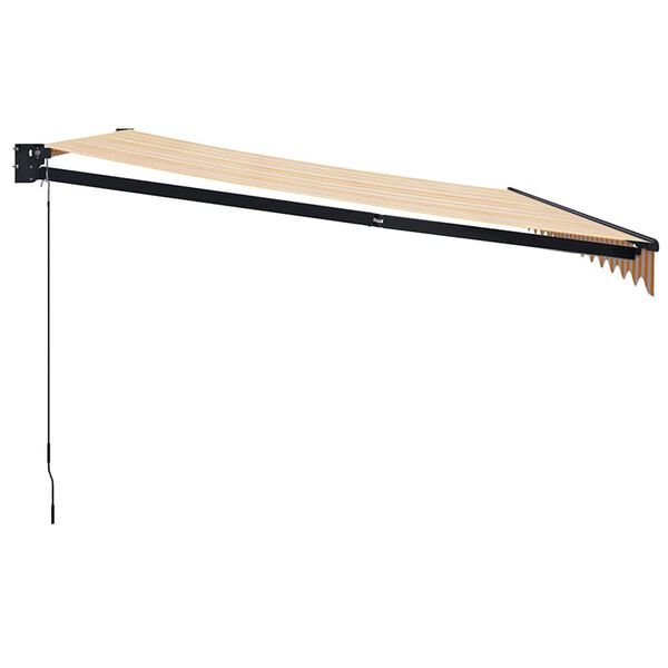 vidaXL Auvent r&eacute;tractable jaune et blanc 4x3 m tissu et aluminium