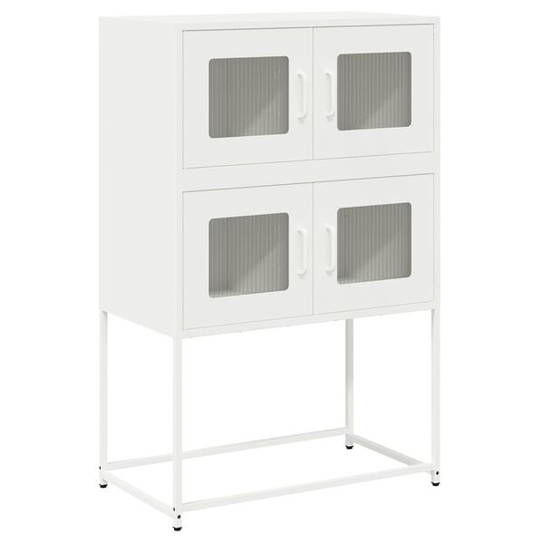 vidaXL Buffet haut blanc 68x39x107 cm acier