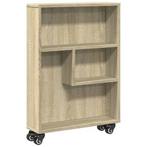 vidaXL Chariot de rangement &eacute;troit Ch&ecirc;ne Sonoma 48 x 13 x 68 cm Bois d'ing&eacute;nierie
