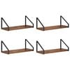 vidaXL &Eacute;tag&egrave;res Murales 4 pc Bois ancien 40 x 16 x 15,5 cm