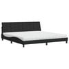 vidaXL Lit avec matelas Hanko noir 200x200 cm velours