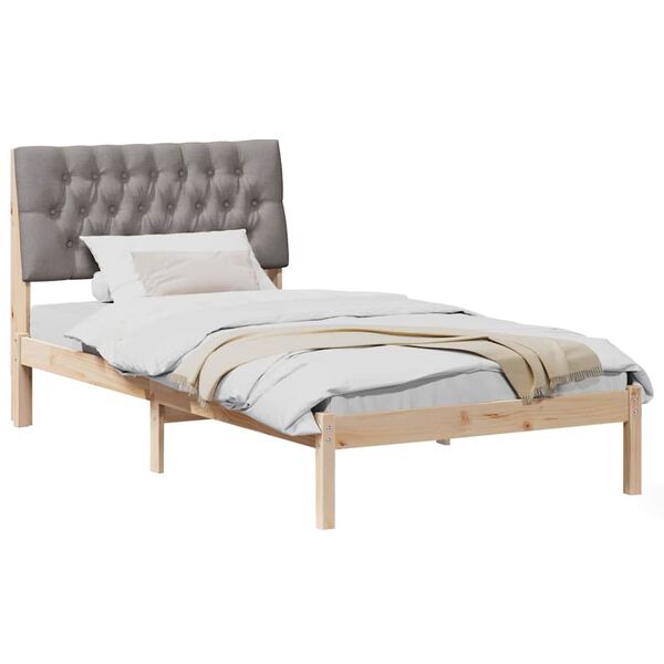 vidaXL Cadre de lit avec t&ecirc;te de lit rembourr&eacute;e Marron 100 x 200 cm