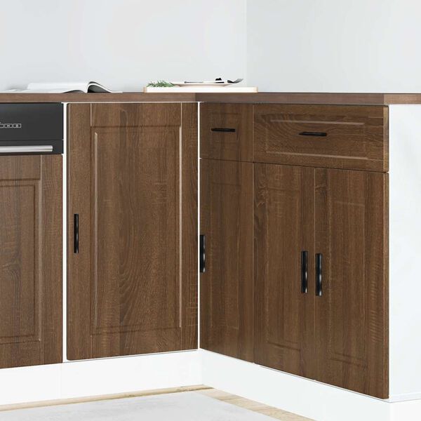vidaXL Armoire de cuisine Porto ch&ecirc;ne marron bois d'ing&eacute;nierie