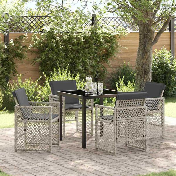 vidaXL Ensemble de salle &agrave; manger pour jardin 5 pcs Gris clair