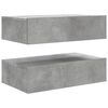 vidaXL Meubles TV avec lumières LED 2 pcs gris béton 60x35x15,5 cm