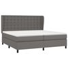 vidaXL Sommier &agrave; lattes de lit avec matelas Gris 200x200 cm Similicuir