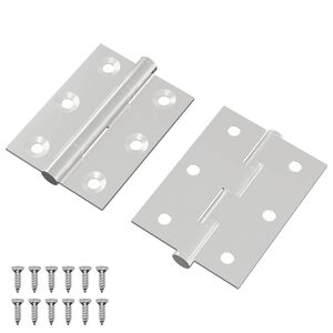 vidaXL Charni&egrave;re 2 pcs Argent&eacute; 50 x 38 x 1,3 mm Acier