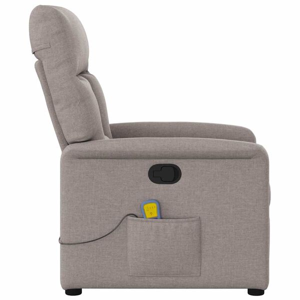 vidaXL Fauteuil de massage inclinable Taupe Tissu