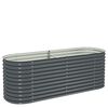 vidaXL Lit sur&eacute;lev&eacute; de jardin 240x80x81 cm Acier galvanis&eacute; Gris