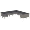 vidaXL Salon de jardin 11 pcs avec coussins R&eacute;sine tress&eacute;e Gris