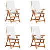 vidaXL Chaise de jardin 4 pc Marron et blanc Bois de teck massif
