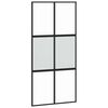 vidaXL Porte coulissante noir 102,5x205 cm verre tremp&eacute; aluminium
