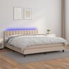 vidaXL Sommier à lattes de lit avec matelas LED Cappuccino 160x200 cm