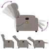 vidaXL Fauteuil de massage inclinable &eacute;lectrique Taupe Tissu