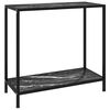 vidaXL Table console Noir 80x35x75 cm Verre tremp&eacute;