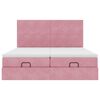 vidaXL Cadre de lit ottoman avec matelas rose 180x200 cm velours