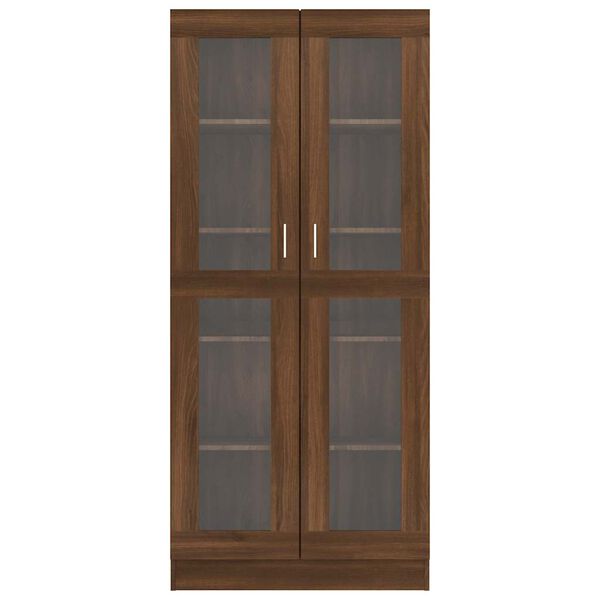 vidaXL Armoire &agrave; vitrine Ch&ecirc;ne brun 82,5x30,5x185cm Bois ing&eacute;nierie