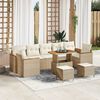 vidaXL Ensemble de canap&eacute; de jardin 10 pcs Beige Poly rotin