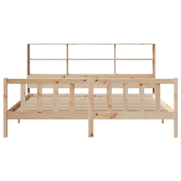 vidaXL Lit biblioth&egrave;que sans matelas 200x200 cm bois massif de pin