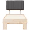vidaXL Cadre de lit avec t&ecirc;te de lit rembourr&eacute;e Gris fonc&eacute; 80 x 200 cm