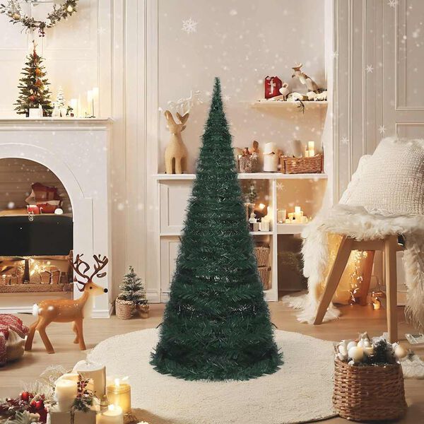 vidaXL Sapin de No&euml;l artificiel pr&eacute;-&eacute;clair&eacute; avec guirlandes vert 150cm