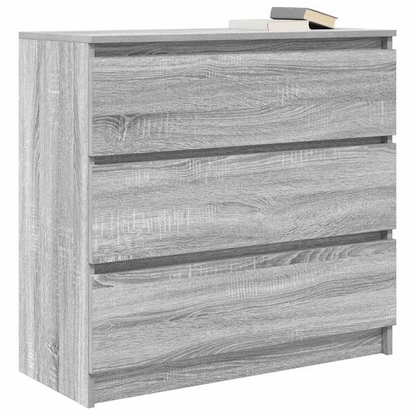 vidaXL Buffet sonoma gris 80x35x76 cm bois d'ing&eacute;nierie