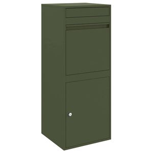 vidaXL Bo&icirc;te de d&eacute;p&ocirc;t de colis Vert olive 41 x 38 x 103 cm Acier