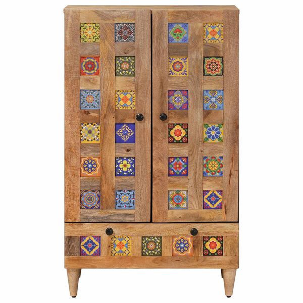 vidaXL Haut Armoire Naturel 60 x 33,5 x 100 cm Bois de mangue massif