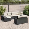 vidaXL Salon de jardin 10 pcs avec coussins noir r&eacute;sine tress&eacute;e