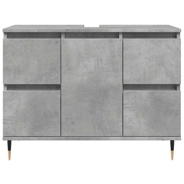 vidaXL Armoire salle de bain gris b&eacute;ton 80x33x60cm bois d'ing&eacute;nierie