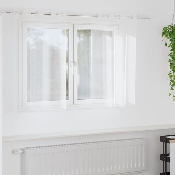 vidaXL Rideau en Voile 2 pcs Blanc 140 x 140 cm Polyester