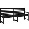 vidaXL Banc de jardin noir 203,5x48x91,5 cm bois massif de pin
