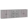 vidaXL Buffets 3 pcs Sonoma gris Bois d'ing&eacute;nierie