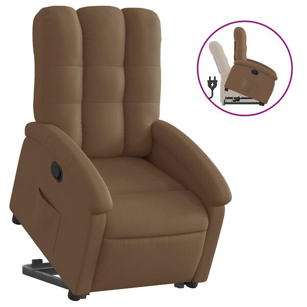 vidaXL Fauteuil inclinable Marron Tissu