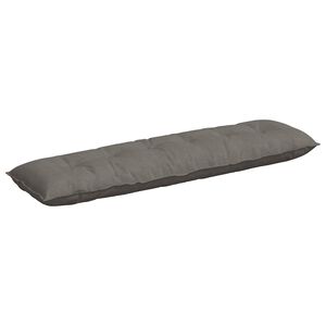 vidaXL Coussin de Dos Gris clair 180 x 50 cm Tissu en velours c&ocirc;tel&eacute;