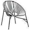 vidaXL Chaise &oelig;uf de jardin noir et gris clair r&eacute;sine tress&eacute;e