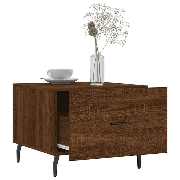 vidaXL Table basse Ch&ecirc;ne marron 50x50x40 cm Bois d'ing&eacute;nierie