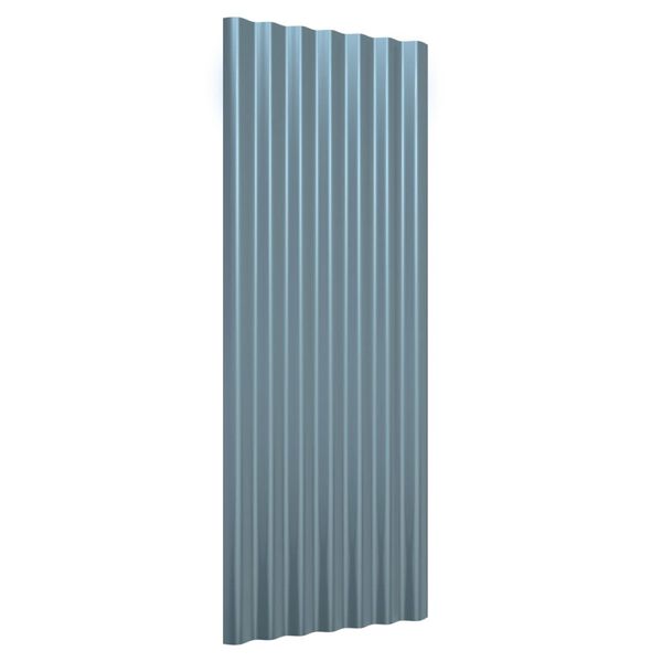 vidaXL Panneaux de toiture 12 pcs Acier galvanisé Gris 100x36cm