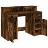 vidaXL Bureau et lumières LED chêne fumé 120x55x91cm bois d'ingénierie