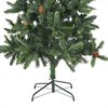 vidaXL Arbre de Noël artificiel pré-éclairé pommes de pin vert 210 cm