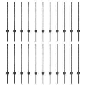 vidaXL Poteau de cl&ocirc;ture. 22 pcs Gris 120 cm Acier