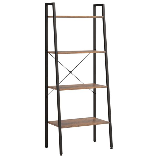 vidaXL Étagère sur pied 4 niveaux Marron foncé et noir 56x35x140 cm