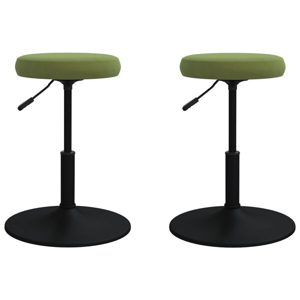 vidaXL Chaises &agrave; manger lot de 2 vert clair velours