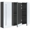 vidaXL Armoire de salle de bain &agrave; miroir LED 89x14x62 cm Gris