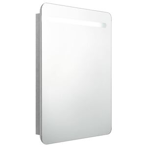vidaXL Armoire de salle de bain à miroir LED gris béton 60x11x80 cm