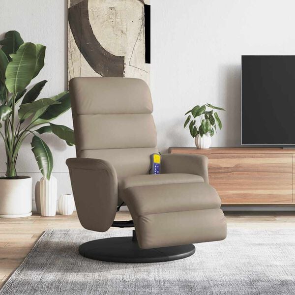vidaXL Fauteuil inclinable de massage repose-pieds cappuccino