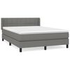 vidaXL Sommier &agrave; lattes de lit avec matelas Gris fonc&eacute; 140x190cm Tissu