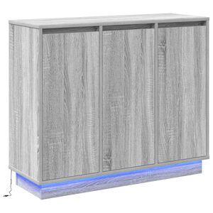 vidaXL Buffet LED Gris Sonoma 90 x 32 x 75 cm Bois d'ing&eacute;nierie