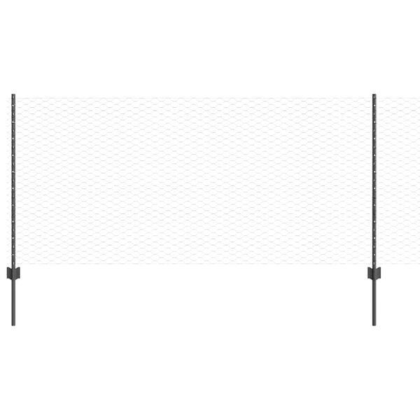 vidaXL Cl&ocirc;ture avec poteau Gris 1 x 100 m Acier et PVC